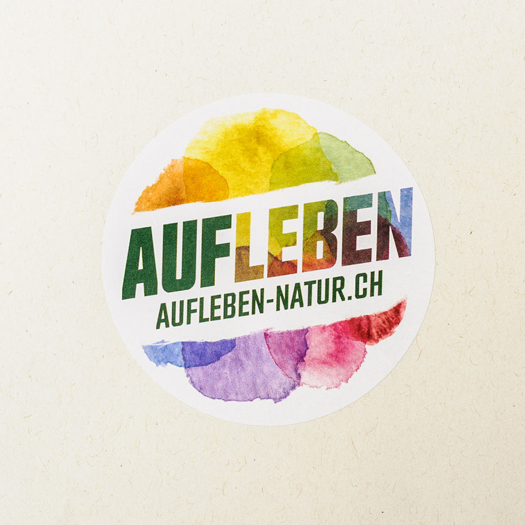 Logo-Sticker gross «Aufleben – mit mehr Natur» (8 Stück auf Bogen)